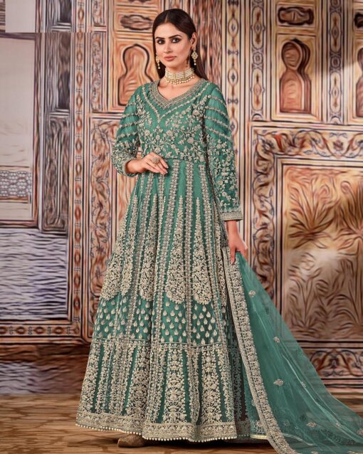 Radiant Embroidered Anarkali Suit With Matching Dupatta