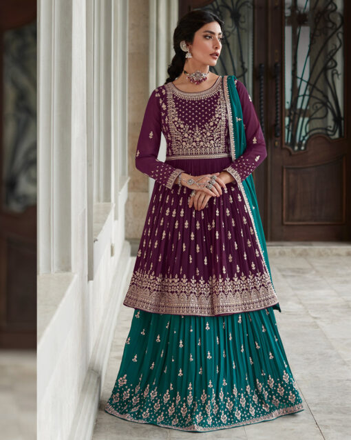 Adorable Georgette Lehenga Style Suit With Heavy Dupatta