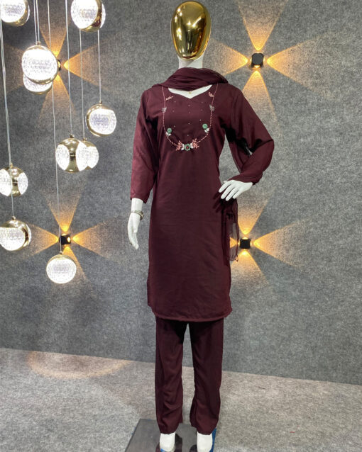 Flattering Resham Work Georgette Designer Sharara Style Suit