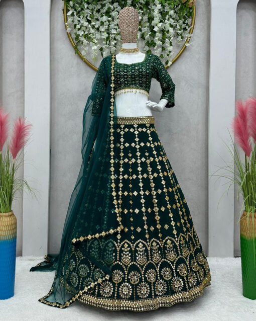 Perfervid Thread And Sequins Enhanced Wedding Wear Lehenga Choli