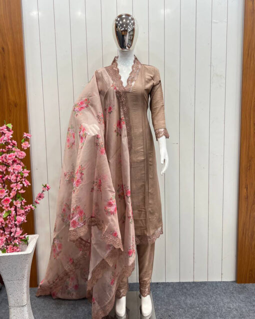 Especial Off White Color Resham Work Designer Sharara Style Readymade Suit